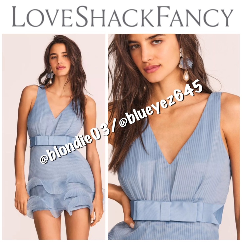 LoveShackFancy “Rabia” dress in blue hydrangea 6